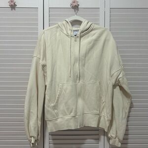 Old Navy Cream Zip-Up Hoodie Sweatshirt